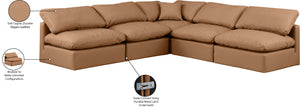 Indulge Cognac Vegan Leather Modular Sectional 146Cognac-Sec5B Meridian Furniture