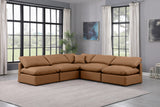 Indulge Cognac Vegan Leather Modular Sectional 146Cognac-Sec5B Meridian Furniture