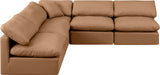 Indulge Cognac Vegan Leather Modular Sectional 146Cognac-Sec5B Meridian Furniture