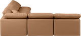 Indulge Cognac Vegan Leather Modular Sectional 146Cognac-Sec5B Meridian Furniture