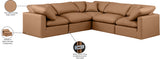 Indulge Cognac Vegan Leather Modular Sectional 146Cognac-Sec5C Meridian Furniture