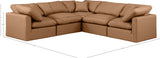 Indulge Cognac Vegan Leather Modular Sectional 146Cognac-Sec5C Meridian Furniture