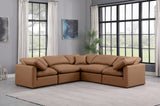 Indulge Cognac Vegan Leather Modular Sectional 146Cognac-Sec5C Meridian Furniture