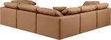 Indulge Cognac Vegan Leather Modular Sectional 146Cognac-Sec5C Meridian Furniture