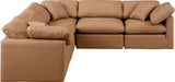 Indulge Cognac Vegan Leather Modular Sectional 146Cognac-Sec5C Meridian Furniture