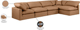 Indulge Cognac Vegan Leather Modular Sectional 146Cognac-Sec5D Meridian Furniture