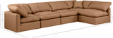 Indulge Cognac Vegan Leather Modular Sectional 146Cognac-Sec5D Meridian Furniture