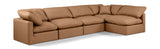 Indulge Cognac Vegan Leather Modular Sectional 146Cognac-Sec5D Meridian Furniture