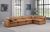 Indulge Cognac Vegan Leather Modular Sectional 146Cognac-Sec5D Meridian Furniture