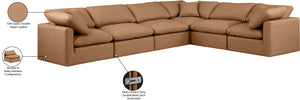 Indulge Cognac Vegan Leather Modular Sectional 146Cognac-Sec6A Meridian Furniture