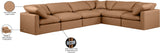 Indulge Cognac Vegan Leather Modular Sectional 146Cognac-Sec6A Meridian Furniture