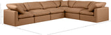 Indulge Cognac Vegan Leather Modular Sectional 146Cognac-Sec6A Meridian Furniture