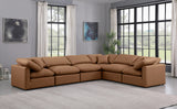 Indulge Cognac Vegan Leather Modular Sectional 146Cognac-Sec6A Meridian Furniture