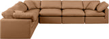 Indulge Cognac Vegan Leather Modular Sectional 146Cognac-Sec6A Meridian Furniture