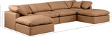 Indulge Cognac Vegan Leather Modular Sectional 146Cognac-Sec6B Meridian Furniture