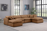 Indulge Cognac Vegan Leather Modular Sectional 146Cognac-Sec6B Meridian Furniture