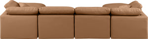 Indulge Cognac Vegan Leather Modular Sectional 146Cognac-Sec6B Meridian Furniture