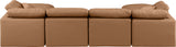 Indulge Cognac Vegan Leather Modular Sectional 146Cognac-Sec6B Meridian Furniture