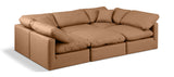 Indulge Cognac Vegan Leather Modular Sectional 146Cognac-Sec6C Meridian Furniture