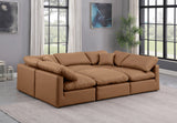 Indulge Cognac Vegan Leather Modular Sectional 146Cognac-Sec6C Meridian Furniture