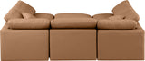 Indulge Cognac Vegan Leather Modular Sectional 146Cognac-Sec6C Meridian Furniture