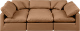 Indulge Cognac Vegan Leather Modular Sectional 146Cognac-Sec6C Meridian Furniture