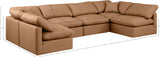 Indulge Cognac Vegan Leather Modular Sectional 146Cognac-Sec6D Meridian Furniture