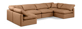 Indulge Cognac Vegan Leather Modular Sectional 146Cognac-Sec6D Meridian Furniture