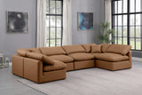 Indulge Cognac Vegan Leather Modular Sectional 146Cognac-Sec6D Meridian Furniture