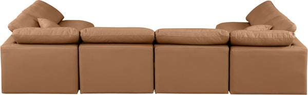 Indulge Cognac Vegan Leather Modular Sectional 146Cognac-Sec6D Meridian Furniture