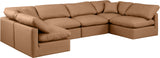 Indulge Cognac Vegan Leather Modular Sectional 146Cognac-Sec6D Meridian Furniture