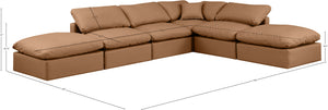 Indulge Cognac Vegan Leather Modular Sectional 146Cognac-Sec6E Meridian Furniture
