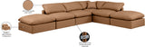 Indulge Cognac Vegan Leather Modular Sectional 146Cognac-Sec6E Meridian Furniture