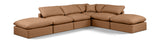 Indulge Cognac Vegan Leather Modular Sectional 146Cognac-Sec6E Meridian Furniture