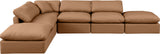 Indulge Cognac Vegan Leather Modular Sectional 146Cognac-Sec6E Meridian Furniture