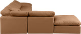 Indulge Cognac Vegan Leather Modular Sectional 146Cognac-Sec6E Meridian Furniture