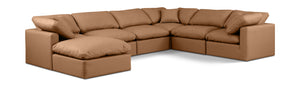 Indulge Cognac Vegan Leather Modular Sectional 146Cognac-Sec7A Meridian Furniture