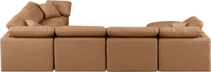 Indulge Cognac Vegan Leather Modular Sectional 146Cognac-Sec7A Meridian Furniture