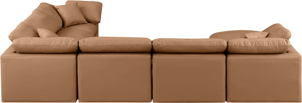 Indulge Cognac Vegan Leather Modular Sectional 146Cognac-Sec7A Meridian Furniture
