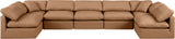 Indulge Cognac Vegan Leather Modular Sectional 146Cognac-Sec7B Meridian Furniture