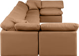 Indulge Cognac Vegan Leather Modular Sectional 146Cognac-Sec7B Meridian Furniture