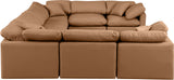 Indulge Cognac Vegan Leather Modular Sectional 146Cognac-Sec8A Meridian Furniture