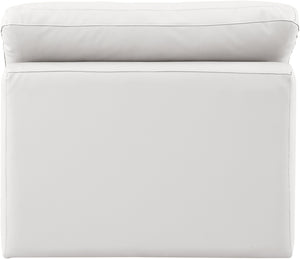 Indulge Cream Vegan Leather Armless Chair 146Cream-Armless Meridian Furniture