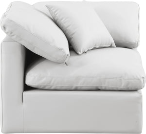 Indulge Cream Vegan Leather Corner Chair 146Cream-Corner Meridian Furniture