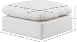 Indulge Cream Vegan Leather Ottoman 146Cream-Ott Meridian Furniture