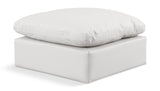 Indulge Cream Vegan Leather Ottoman 146Cream-Ott Meridian Furniture