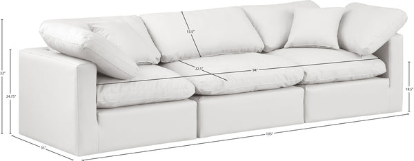 Indulge Cream Vegan Leather Modular Sofa 146Cream-S105 Meridian Furniture