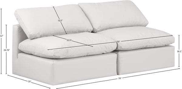 Indulge Cream Vegan Leather Modular Sofa 146Cream-S2 Meridian Furniture