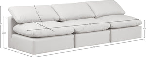 Indulge Cream Vegan Leather Modular Sofa 146Cream-S3 Meridian Furniture