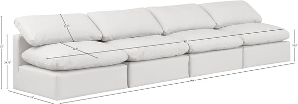 Indulge Cream Vegan Leather Modular Sofa 146Cream-S4 Meridian Furniture
